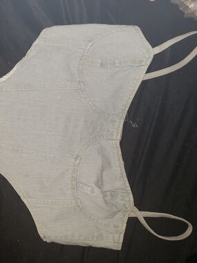 PrettyLittleThing Pale Blue Denim Bustier Top